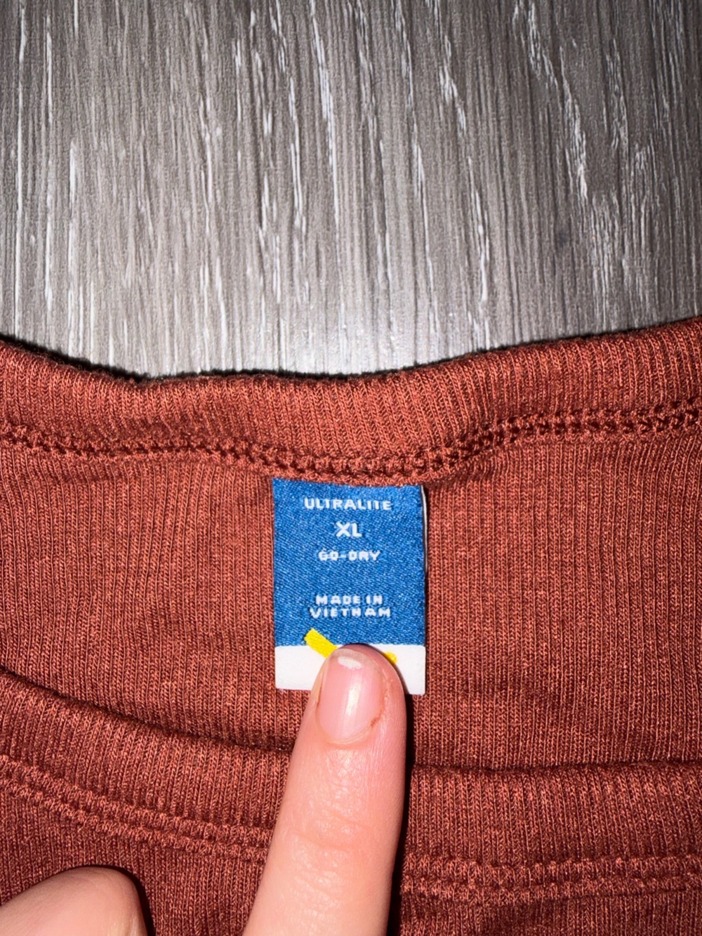 Ribbed Drawstring Tank Top in Rust - Picture 2 of 3